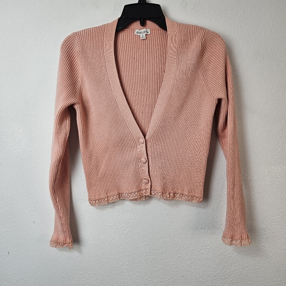 For Love And Lemons Tops - For Love And Lemons Nina Cardigan Peach Pink Size M